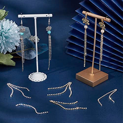 SUNNYCLUE 1 Box 24Pcs 3 Style Chain Earring Findings Drop Earring Charms Dangle Earring Charm Shiny Crystal Brass Tassel Charm for Jewelry Making Accessories Women Adults DIY Earrings Craft Supplies - color: 24pcs 3 Styles Rhinestone Chain Earring Finding