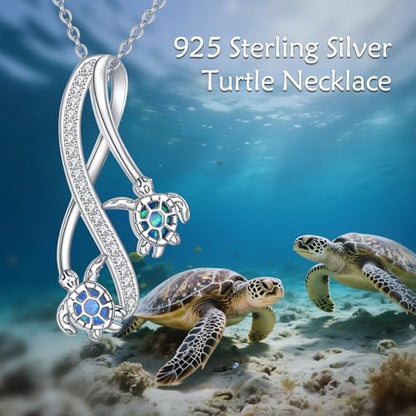 POPLYKE Cross Necklace for Women 925 Sterling Silver Cross Pendant Necklace Animal Jewelry Christmas Gifts for Women Mother Grandma - style: Sea Turtle