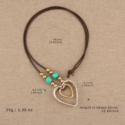 Boho Necklaces for Women Chunky Circle Necklace Bohemian Necklaces | Chunky Boho Necklace for Women Layered Boho Circle Leather Choker Necklace Long Vintage Necklaces Bohemian Jewlery Gifts - style: Large Pendant Necklace Women