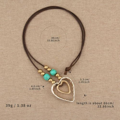 Boho Necklaces for Women Chunky Circle Necklace Bohemian Necklaces | Chunky Boho Necklace for Women Layered Boho Circle Leather Choker Necklace Long Vintage Necklaces Bohemian Jewlery Gifts - style: Large Pendant Necklace Women