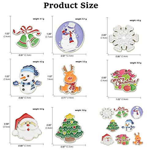 Cute Enamel Pin Set Lapel Pins Brooches Cartoon Brooch Badge Pins for Clothes Bags Backpack for Women - color: Merry Christmas