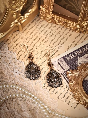 Christmas Halloween Red Heart Shaped Pattern Alloy Earrings, Gothic Antique Style Jewelry for Women - style: Earrings R23-011
