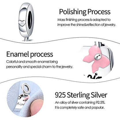Pandach 925 Sterling Silver Charms for Bracelet&Necklace Dangle Pendant Bead with 5A Cubic Zirconia Stones,Jewelry Beads Gifts for Women - style: Bag and Eyeglass Charm