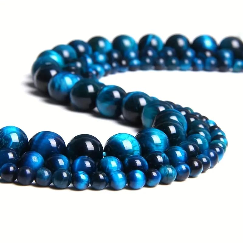 Zenkeeper About 180 Pcs Lake Blue Tiger Eyes Beads for Jewelry Making 4 MM Lake Blue Tiger Eyes Gemstones Loose Stone Beads - color: Lake Blue Tiger Eyes, size: 4MM, about 180pcs