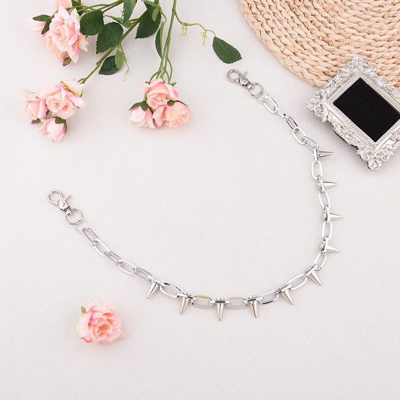 Goth Pants Chain Charms for Women Men Punk Layered Jean Chains Gothic Y2k Pocket Chain for Women Hip Hop Waist Chains - color: Rivet2