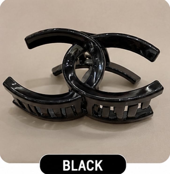 Designer Logo Hair Claw Clips,disponible color, Pink, White,Black,Brown,Beige Large Size