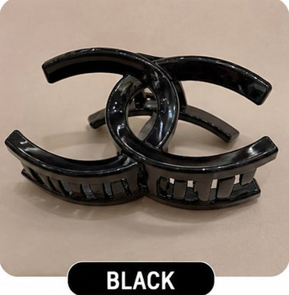 Designer Logo Hair Claw Clips,disponible color, Pink, White,Black,Brown,Beige Large Size