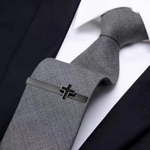 Tie Clips for Men Classic Tie Clip Set Necktie Tie Bar Clips jewelry Box Gift - color: 3pcs-tie clip