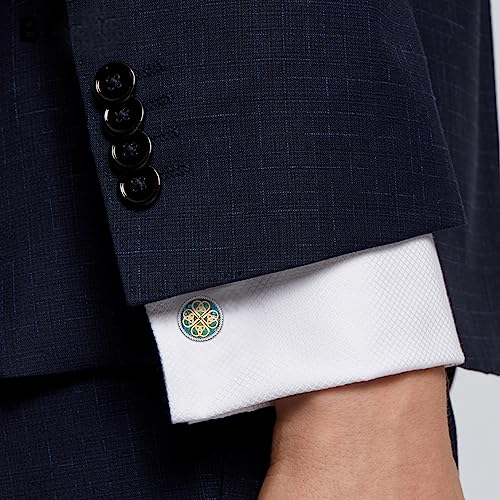 Cufflinks for Men Sterling Silver Abalone Shell Tuxedo Shirt Cuff Links Jewelry for Men Father Business Groomsmen - style: clover