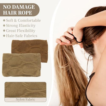 QIUTIMIY 10 Pcs No Damage Hair Ties Thick Hair Elastic Rubber Bands Hair Accessories Scrunchies Seamless for Women - color: Style 12