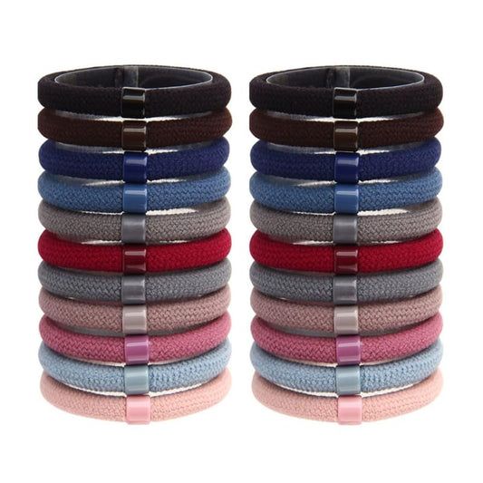 18 Pcs Beaded Hair Ties Elastic Hair Rings for Women Girls Mesh Ponytail Holders for Thin or Thick Multi-Color Accessories for Daily Wear Parties and Family Sharing