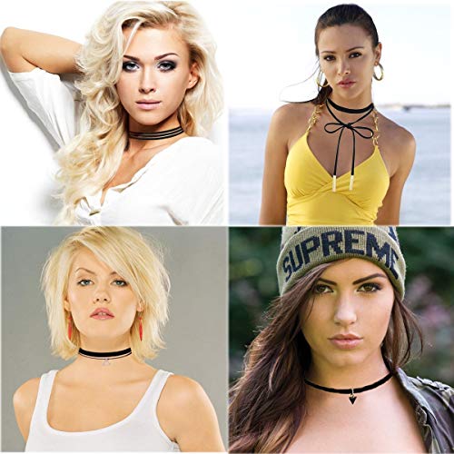 K&Q 56 PCS Choker Necklace Set - Classic Colorful Gothic & Cute Lace Velvet Collar Choker Necklaces for Women