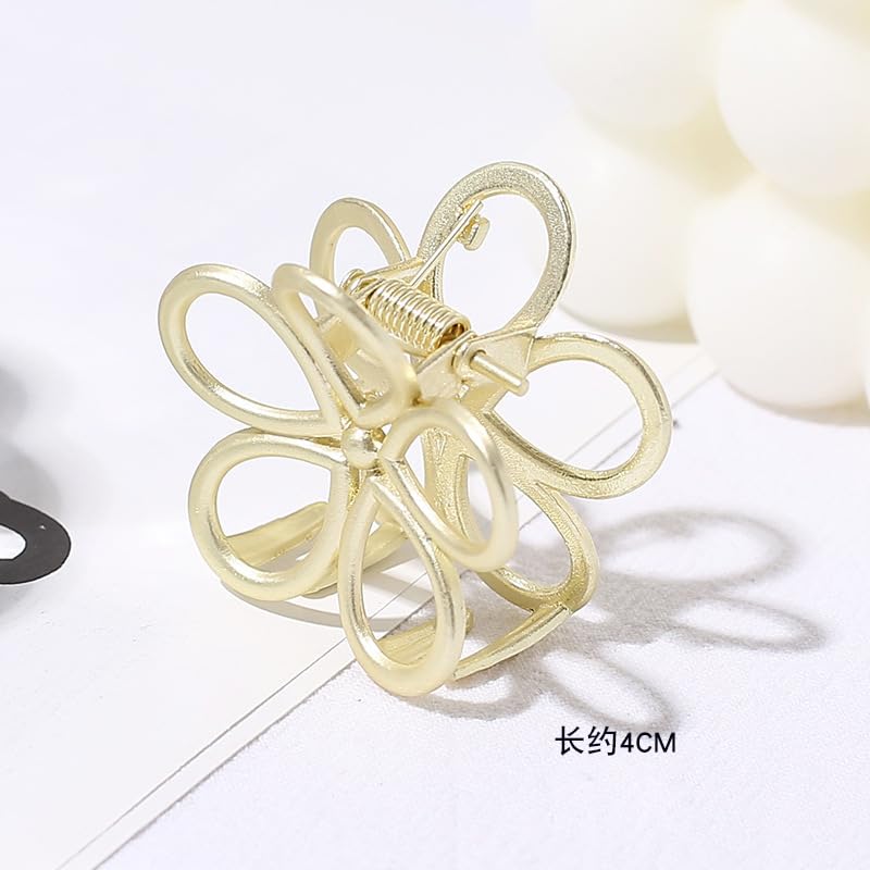 Gold Flower Hair Clip - Small, Cute, Fashion Metal Hair Accessory for Women - 1PCS - color: Flower