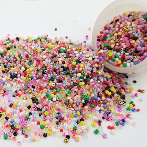 Rose Red 8/0 Pony Beads, 6000pcs 3mm Glass Round Beads for Bracelets, Necklaces, Jewelry Making - color: Rose Red, size: 3mm - 6000Pcs