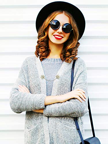 Gejoy 2 Pieces Retro Rose Sweater Shawl Clips Clasp Vintage Cardigan Collar Cloak Dresses Clip with Chain for Women Girls(Style Set 2)