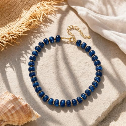 Chunky Beaded Necklace for Women, Colorful Trendy Statement Summer Jewelry Gift - color: necklace-33
