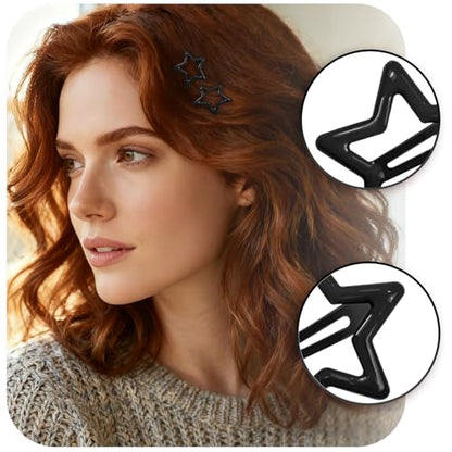 64 Pcs Metal Snap Hair Clips for Women,Small Snap Barrettes for Women Girls Thick Fine Hair (Black) - color: Black