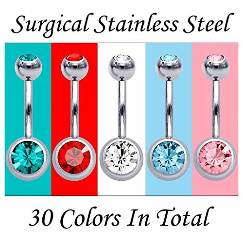 OMAIGAR Belly Rings for Women, Surgical Stainless Steel Belly Button Rings, Ideal Gift with Cute Package