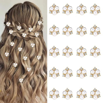 YISSION 20 Pcs Mini Pearl Hair Clips for Girls & Women - Cute Gold Pearl Hair Pins - Wedding & Bridal Accessories - color: Gold