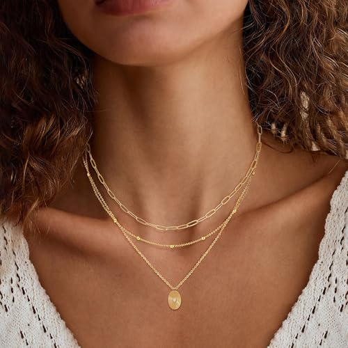 XIXINI Layered Necklaces for Women, Dainty Gold Necklace Stack 14k Gold Plated Layering Pendant Necklace Set Simple Statement Gold Necklaces for Women Trendy Fashion Waterproof Gold Jewelry - color: Gold-Set 6