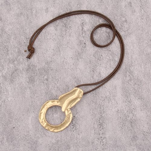 Bohemian Necklaces for Women Long Leather Necklace with Large Pendant Chunky Boho Hippie Jewelry Pendant Chocker Necklace - style: Bohemian Necklace