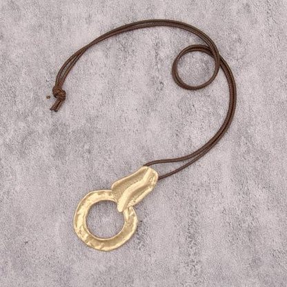 Bohemian Necklaces for Women Long Leather Necklace with Large Pendant Chunky Boho Hippie Jewelry Pendant Chocker Necklace - style: Bohemian Necklace