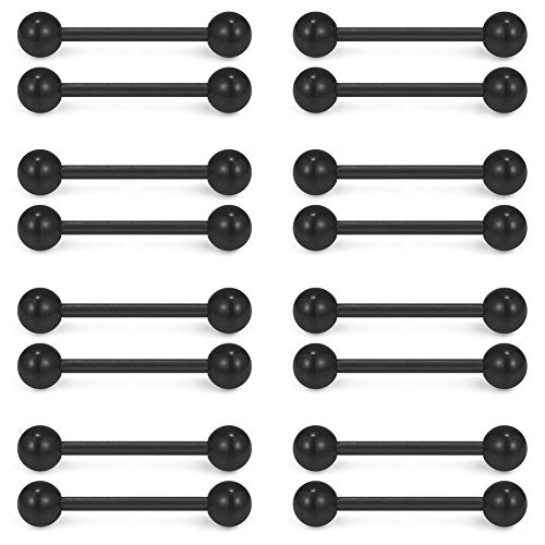 14G 9/16 Inch Bioflex Flexible Acrylic Straight Tongue Nipple Ring Retainer Piercing 14-30PCS