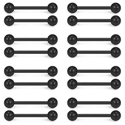 14G 9/16 Inch Bioflex Flexible Acrylic Straight Tongue Nipple Ring Retainer Piercing 14-30PCS
