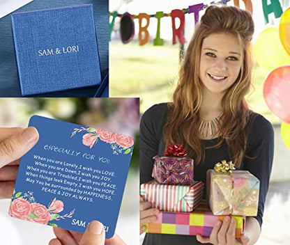 SAM & LORI Personal Bracelets for Teens/Women-Inspirational Jewelry Gifts (Various Designs) for Daughter/Sister/Mom/Friends-Adjustable Bracelet in a Pretty Gift Box - style: 2-Daughter Dad-The love between ...forever