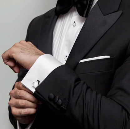 HAWSON Silver/Gold Cufflinks for Men with Tuxedo Shirt Studs,Men Accessories Jewelry with Gift Box,Gifts for Family,Best Friend on Wedding Business Birthday Anniversary - color: Silver ( Penguin Cufflinks with 4 pcs Studs)