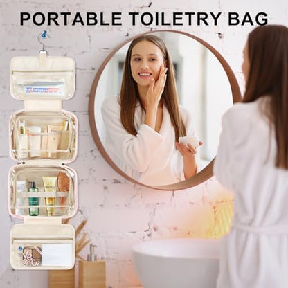 TOPEAST Travel Hanging Toiletry Bag, Personalized Initial Toiletry Pouch, Birthday Gifts for Women Mom Daughter Sister Friends, Cruise Essentials, Blue L - color: Blue, style: L