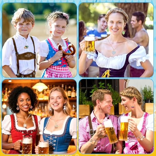 MARFOREVER 40Pcs/20 Pairs Oktoberfest Charms for Jewelry Making | Beer Theme Festival Charm, German Beer Mug Pretzel Dangle Charms, for Bracelet Necklace Earrings Making Accessories DIY Craft - style: Oktoberfest