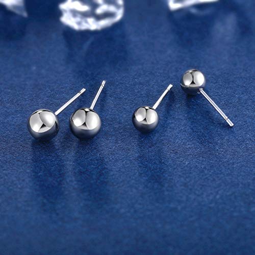 6 Pairs Surgical Stainless Steel Round Ball Stud Earrings Set for Women Men 3-7mm - style: 3/4/5/6/7mm Ball Stud Earrings