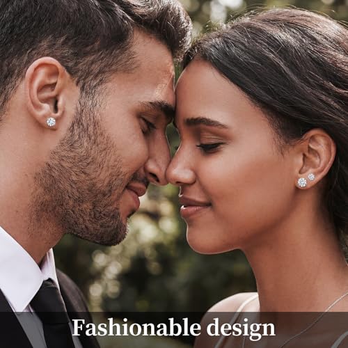 7 Pairs 20G Stainless Steel Stud Earrings Set Cubic Zirconia CZ Earrings Multi Size 2mm-8mm - color: golden, size: Modern