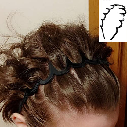 ULTIMUTE 8 PCS Fashion Effortless Plastic Headbands with Teeth Comb Black Skinny Headbands No Slip Hair Accessories Bands for Women Men Teen Girls, Lacquered Black - color: Lacquered Black