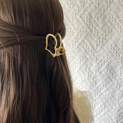 Small Gold Heart Hair Clip for Women - Cute Mini Hairpin Accessory for Half Hair - Alloy Metal Fashion Hair Clips 1PCS - color: Heart