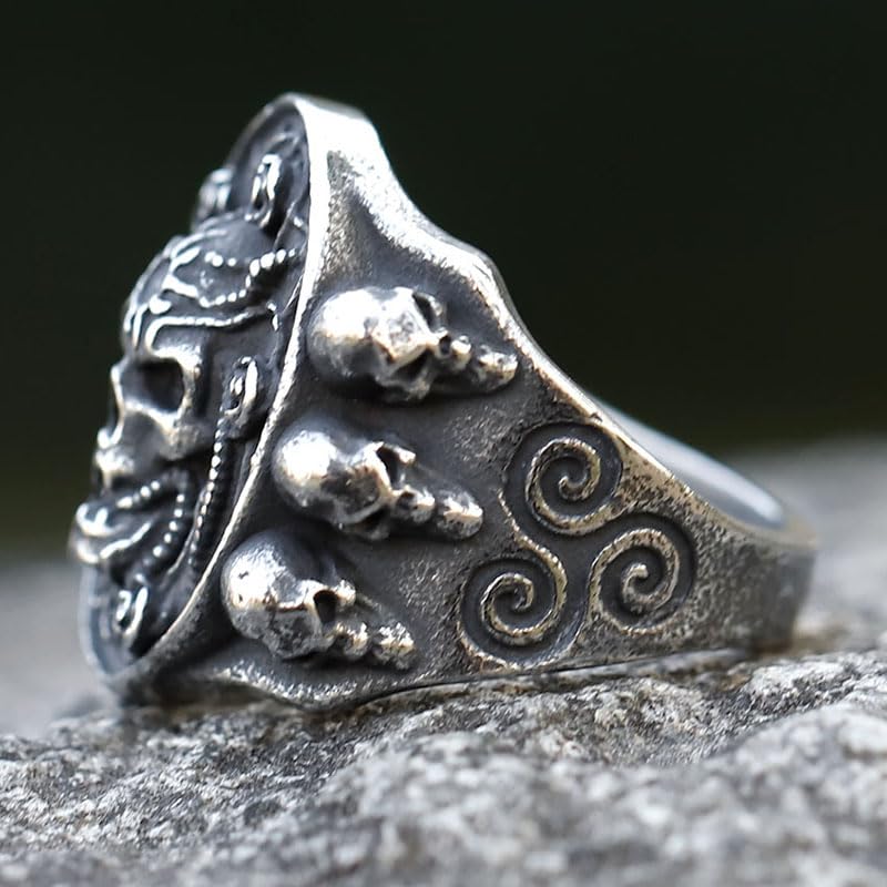 2023 Skull Ring Cool Evil Death Punk Rock Stainless Steel Rings Aly Style Jewelry - style: R1083