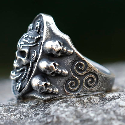 2023 Skull Ring Cool Evil Death Punk Rock Stainless Steel Rings Aly Style Jewelry - style: R1083