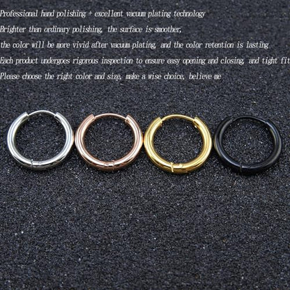 316L Surgical Stainless Steel Huggie Hoop Earrings 6mm 8mm 10mm 11mm 12mm 14mm Hypoallergenic Earrings Hoop Cartilage Helix Lobes Hinged Sleeper Earrings For Men Women - style: B01: 8mm Gold(THK 2.0mm)