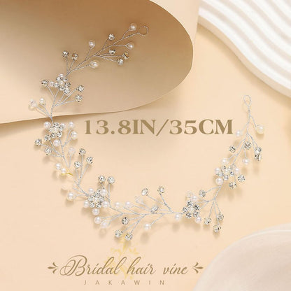 JAKAWIN Bride Wedding Hair Vine Bridal Hair Accessories Pearl Hair Piece for Women