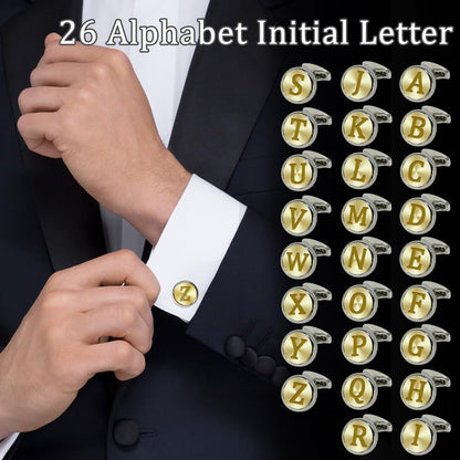 Mens Classic Stainless Steel Initial Cufflinks 26 Alphabet Letter Cufflinks Business Wedding Anniversary Birthday Tuxedo Studs Shirts A-Z (Z)