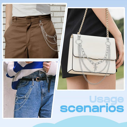 Goth Pants Chain Charms for Women Men Punk Layered Jean Chains Gothic Y2k Pocket Chain for Women Hip Hop Waist Chains - color: Bow