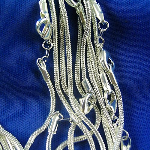 Wholesale Lots 5PCS Unisex 925 Sterling Silver Snake Chain Necklace DIY Jewelry Accessories
