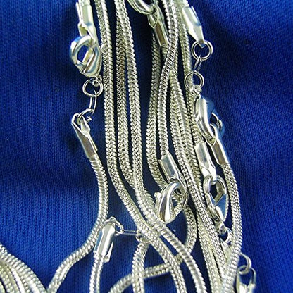 Wholesale Lots 5PCS Unisex 925 Sterling Silver Snake Chain Necklace DIY Jewelry Accessories