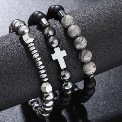 Vintage Stackable Bead Bracelet Set For Men Women Handmade Bohemian Style Multilayer Adjustable Elastic Bead Bracelet Fashion Punk Jewerly Gift - style: Style 4