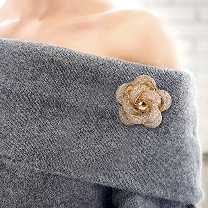 Brooches Fashionable and Refined Hollow-Out Breastpin for Girls Ladies and Women | Clothes Pin | Brooches and Pins for Women | Daisy Pin | Ladies Jewelry | Flower Brooch - color: Rose Gold
