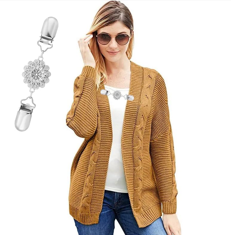 3 Styles Vintage Shirts Dresses Shawl Clips for Women Girls Retro Cardigan Collar Clips Brooch for Clothing - style: Style 4