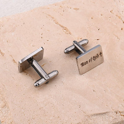 Religious Cufflinks for Men Christian Gifts for Dad Son Grandpa Fathers Day Gift for Husband Uncle Man Of God - style: man of god 01