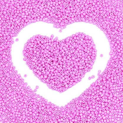 Legefo 4mm Glass Seed Beads Bulk, Pink 6/0 Small Mini Pony Seed Beads, Tiny Round Craft Bead for Bracelet Necklace Wrist Jewelry Making Beading Weaving DIY Crafts Supplies, 1000pcs - color: Pink