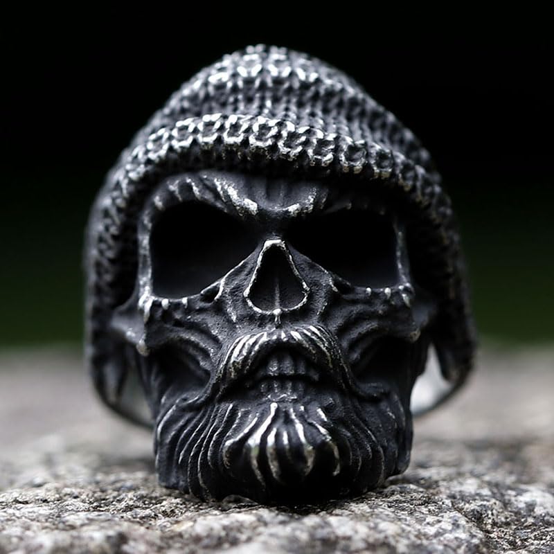 2023 Skull Ring Cool Evil Death Punk Rock Stainless Steel Rings Aly Style Jewelry - style: R937